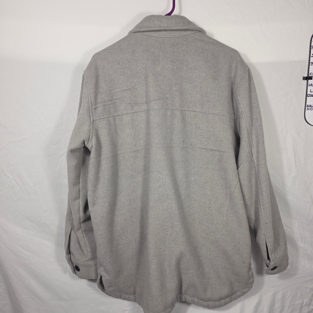 Thread & Supply Shacket Womens Large Grey Excellent Fleece Button Down J2071PND - Picture 3 of 6